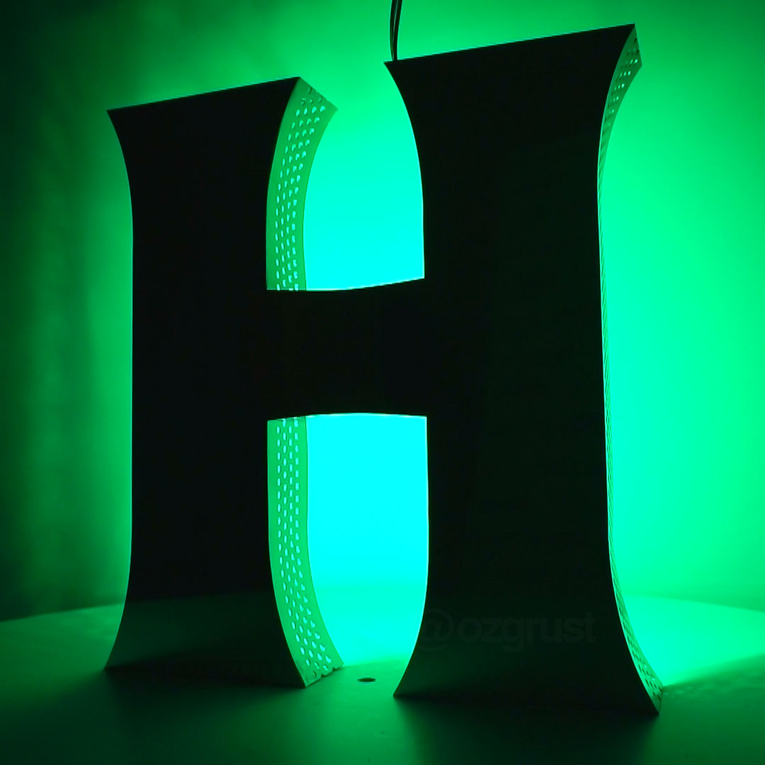 Malli 11V.1 - ruostumaton 3D Letter